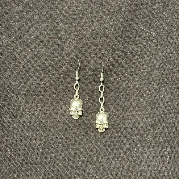 Silver Dangle Earrings with Crystal Pendants - Picture 1 of 3
